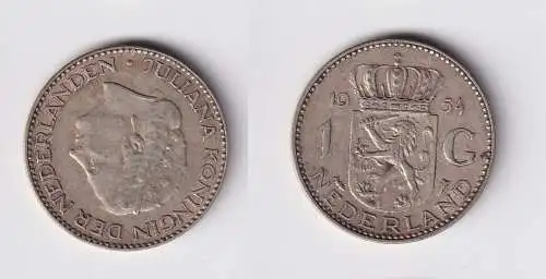 1 Gulden Silber Münze Niederlande 1954 ss (165941)