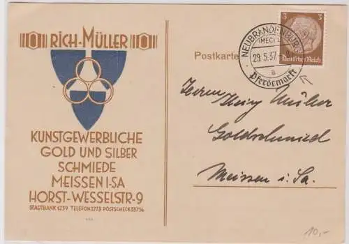 97391 Reklame Ak Meissen Gold und Silberschmiede Rich.Müller 1937