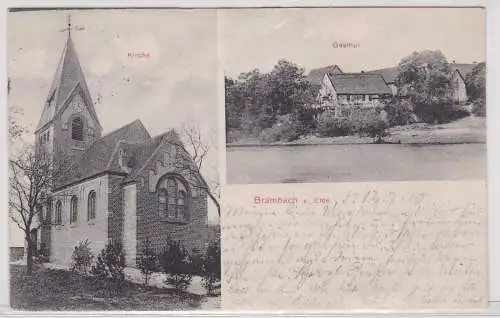 62292 Mehrbild Ak Brambach an der Elbe Gasthof und Kirche 1910