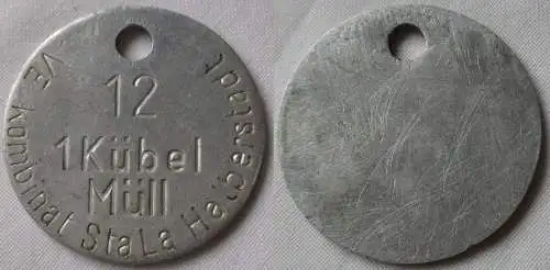 Aluminium DDR Wertmarke VE Kombinat StaLa Halberstadt 1 Kübel Müll  (131069)