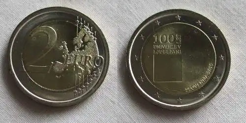 2 Euro Bi-Metall Münze Slowenien 2019 Universität von Ljubljana (159868)