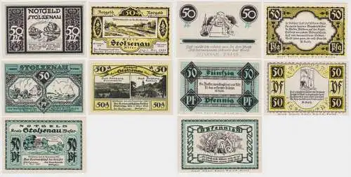 5 x 50 Pfennig Banknoten Notgeld Kreisausschuß Stolzenau 1.Mai 1921 (150205)