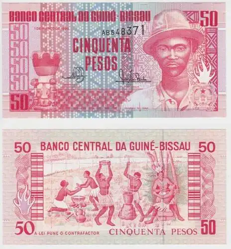 50 Peso Banknote Guinea-Bissau Guiné-Bissau 1990 bankfrisch UNC Pick 10 (153988)