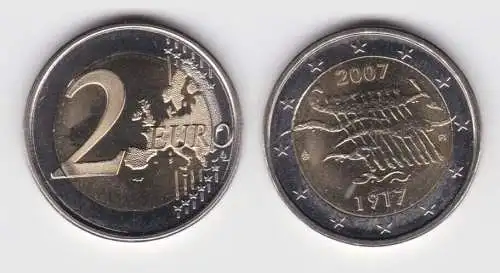 2 Euro Bi-Metall Münze Finnland 90 Jahre Unabhängikeit 2007 (133692)