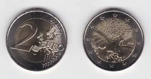 2 Euro Bi-Metall Münze Frankreich 2015 Frieden in Europa (136105)