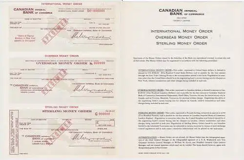 seltenes Scheckvordruck Muster Canadian Bank of Commerce August 1965 (133013)