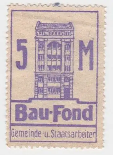 Seltene 5 Mark Marke Baufond der Gemeinde- & Staatsarbeiter um 1930 (94839)