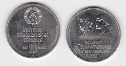 DDR Gedenk Münze 10 Mark 30 Jahre Kampfgruppen der Arbeiterklasse 1983 (127252)