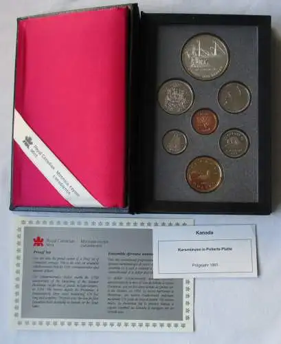 Kursmünzensatz KMS Kanada 1991 Dampfer Frontenac + Zertifikat + Etui (129735)