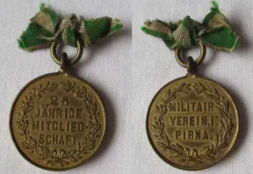 Seltene Medaille Militärverein Pirna für 25 jährige Mitgliedschaft (124456)