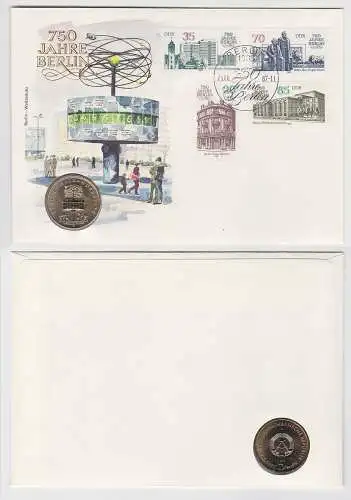 DDR Numisbrief mit 5 Mark 750 Jahre Berlin Alexanderplatz 1987 (150121)