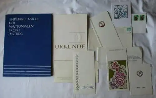 Urkunde Ehrenmedaille der Nationalen Front der DDR Bartel 3703 a (111820)