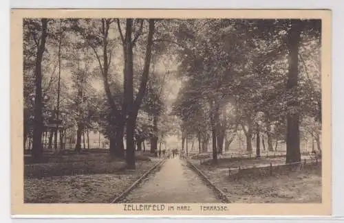 14439 Ak Zellerfeld im Harz - Terrasse um 1910