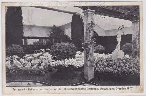 901210 Ak Terrasse im ital. Garten III. intern. Gartenbau-Ausstellung Dresden