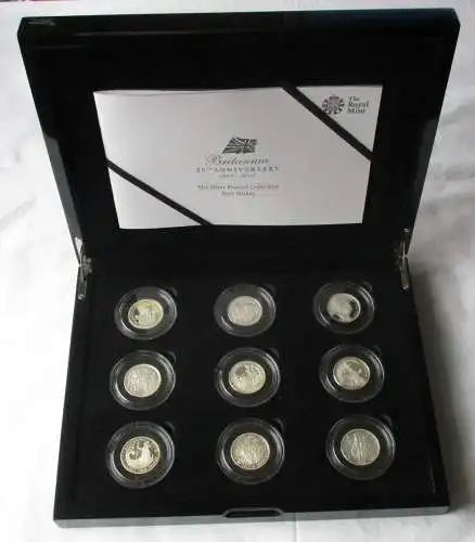 2012 BRITANNIA PORTRAIT FIRST STRIKE SILVER PROOF 9 x £1 COLLECTION - complete