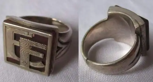 Eleganter Silber Ring mit Achat Siegelstein Monogramm EF (168825)