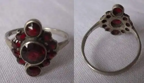 Dekorativer Silber Damen Ring mit Granatbesatz (168730)