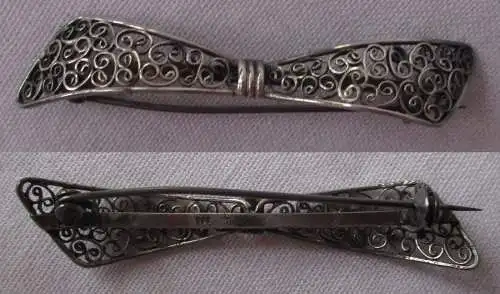 Elegante 835er Silber Broschen in Schleifenform im Jugendstil (169007)