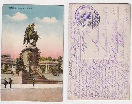 56634 Feldpost Ak Berlin mit Stempel Flugplatzkommandant Döberitz 1916