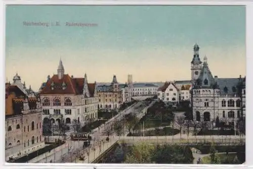 95537 Ak Reichenberg Liberec in Böhmen Radetzkystrasse und Gewerbemuseum