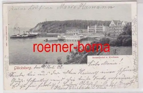 86142 Ak Glücksburg Strandhotel u. Kurhaus 1902