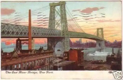 20736 Ak New York the East River Bridge 1910