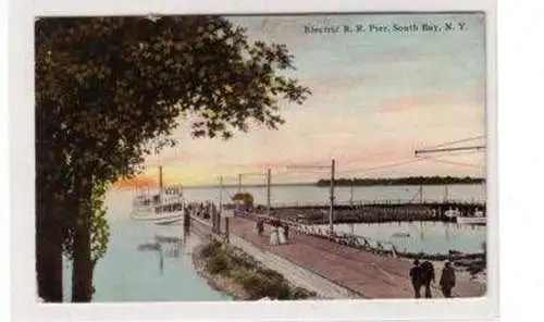 50078 Ak South Bay N.Y. Electric R.R. Pier um 1910