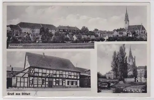 92522 Mehrbild Ak Gruß aus Ditfurt Gasthof zur Schänke 1940