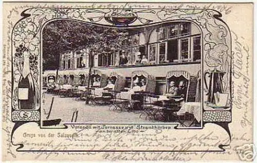 09603 Ak Gruß von der Salzquelle in Magdeburg 1901