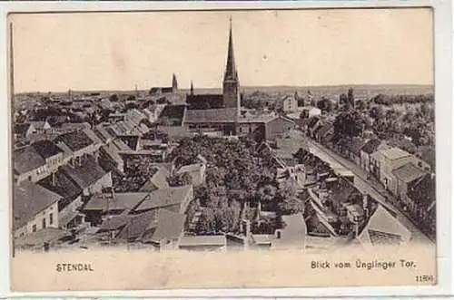 34773 Ak Stendal Blick vom Ünglinger Tor um 1900