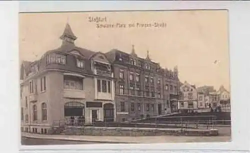 39357 Ak Staßfurt Schulzenplatz mit Prinzenstraße 1920