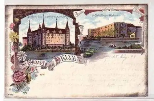 48107 Ak Lithographie Gruß aus Halle an der Saale 1899