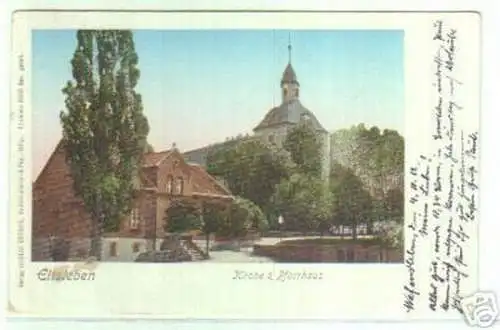 14312 Ak Eilsleben Kirche & Pfarrhaus 1912