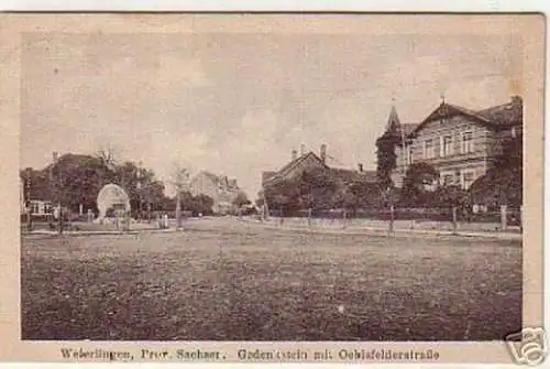 15058 Ak Weferlingen Gedenkstein Oebisfelderstraße 1925