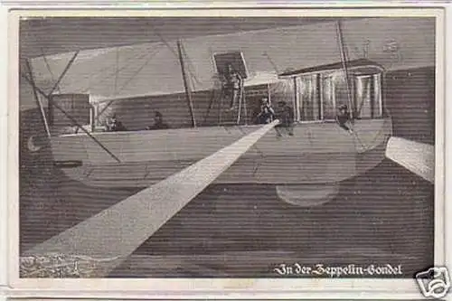 20036 Ak In der Zeppelin Gondel bei Nacht um 1915