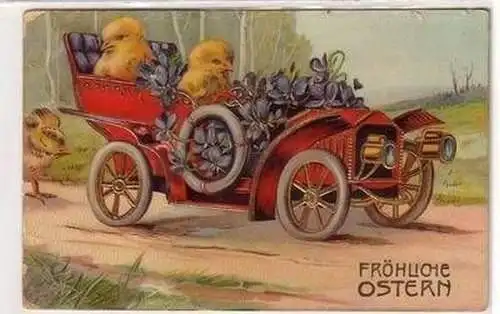 09978 Oster Ak 2 Küken fahren Automobil 1909