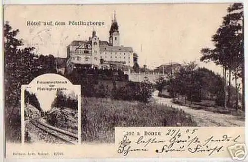 04334 Ak Linz a. Donau Hotel Pöstlingberge 1905