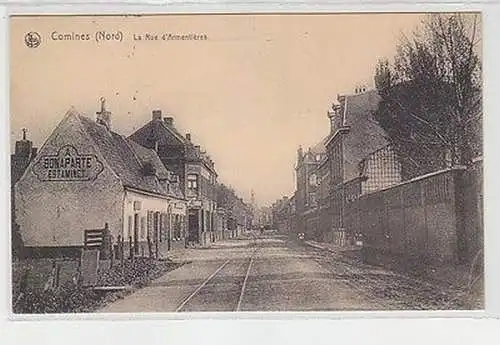 65894 Feldpost Ak Comines (Nord) la Rue d´Armentieres 1915