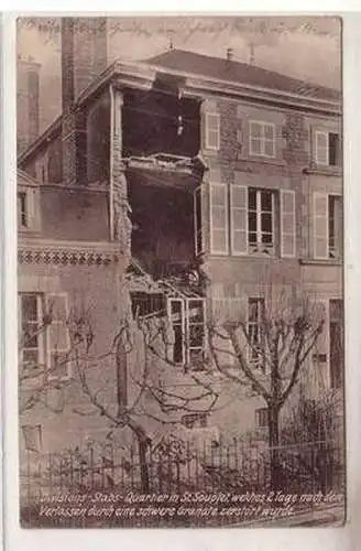 54408 Ak zerstörtes Divisions Stabs Quartier in St. Souplet 1. Weltkrieg 1915