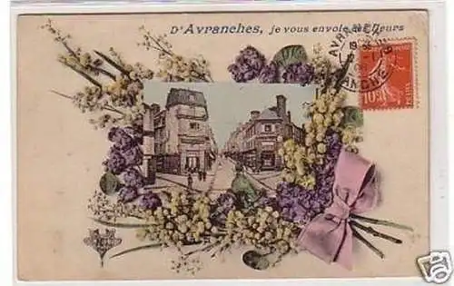 21341 Ak D´Avranches je vous enboie ces fleurs 1908