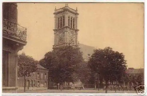 09960 Feldpost Ak Carvin Frankreich Kirche 1917