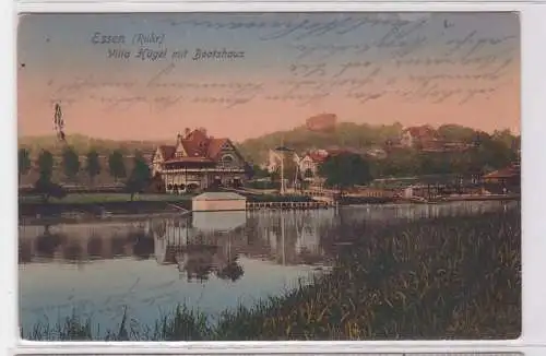 92010 AK Essen (Ruhr) - Villa Hügel mit Bootshaus 1906