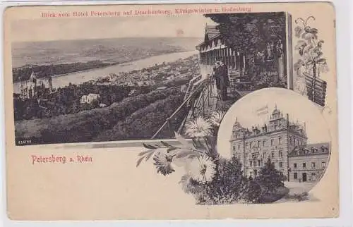 90648 AK Petersberg am Rhein - Blick vom Hôtel Petersberg auf Drachenburg