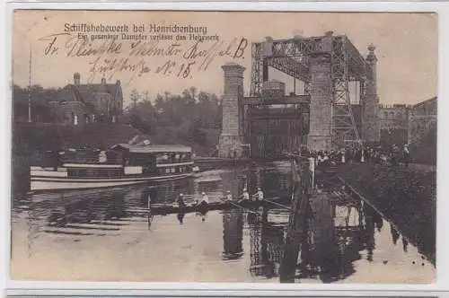 89096 Ak Schiffshebewerk bei Henrichenburg mit Dampfer 1914