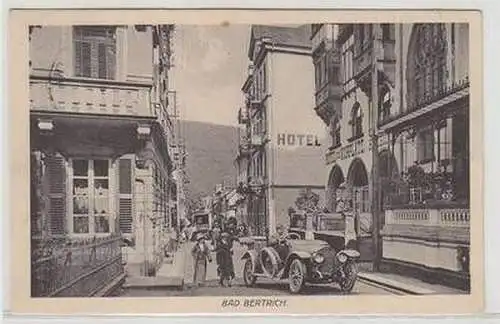 48777 Feldpost Ak Bad Bertrich Hotel zum Kurplatz mit Auto davor 1918