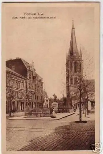 09739 Ak Bochum alter Markt mit Kuhhirtendenkmal um1930