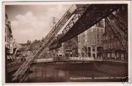 09147 Ak Wuppertal Elberfeld Schwebebahn am Islandufer