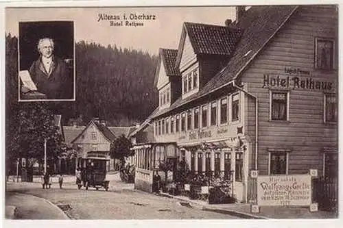 53381 Ak Altenau im Oberharz Hotel Rathaus um 1910