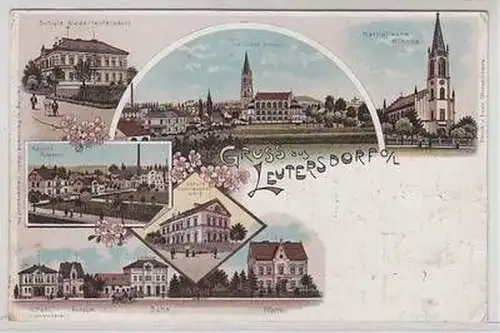 51645 Ak Lithographie Gruß aus Leutersdorf O./ L. 1913