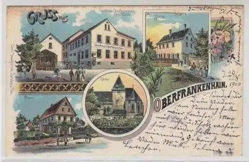 49931 Ak Lithografie Gruss aus Oberfrankenhain 1900